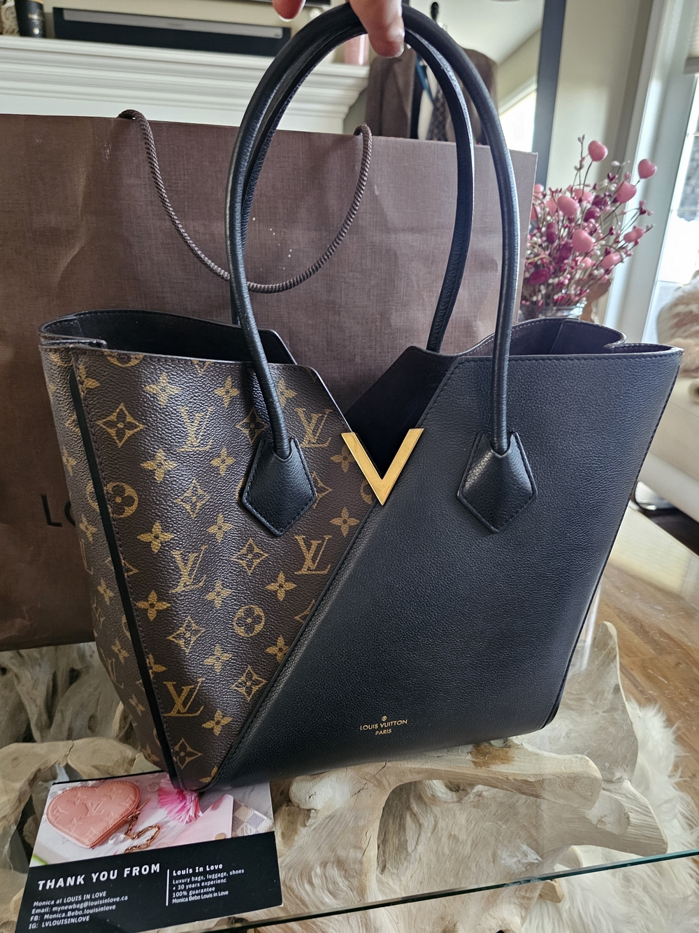 Louis Vuitton Black and Brown Monogram V Tote